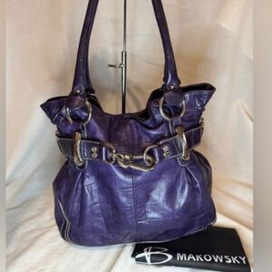 Low Start B. Makowsky Purple Shoulder Bag